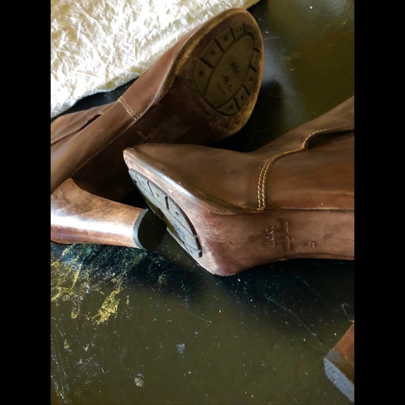 n.d.c. Brown Ankle Boots Wood Heel Excellent 39/9 - Picture 6 of 6